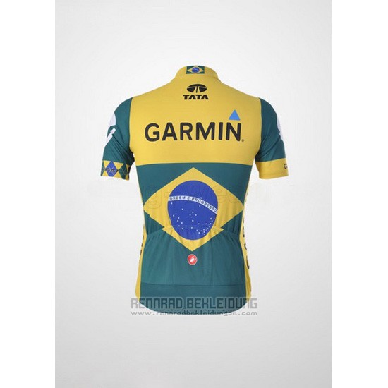 2011 Fahrradbekleidung Garmin Champion Brasilien Trikot Kurzarm und Tragerhose - zum Schließen ins Bild klicken